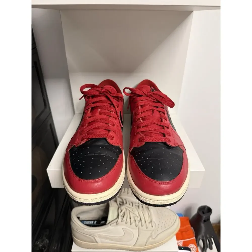 2015 Air Jordan 1 Low OG Gym Red Black Euro Exclusive 705329-601 Size 13
